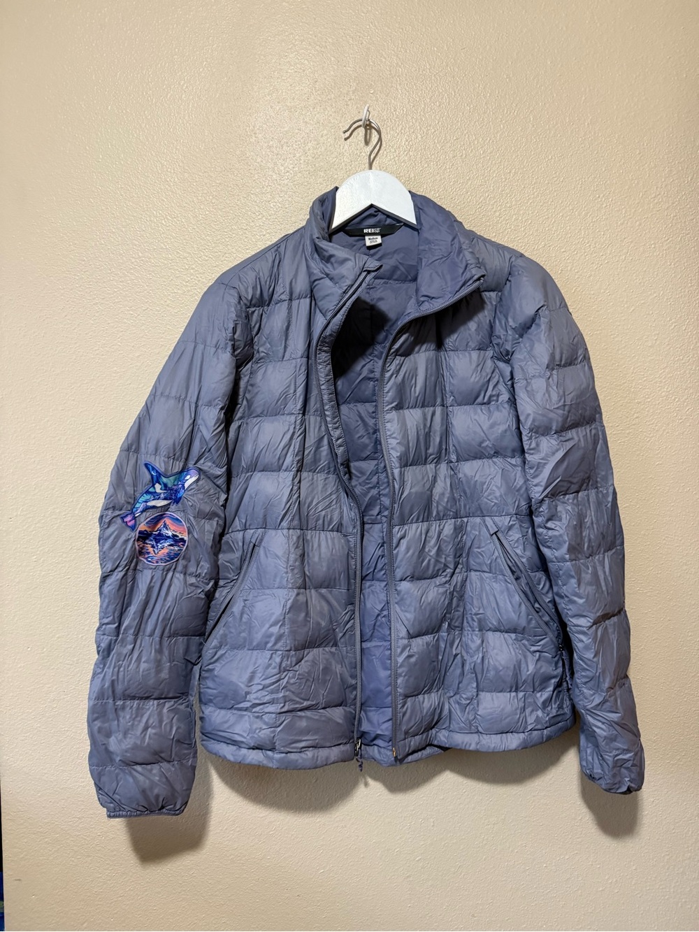 REI Lightweight Gray Packable Puffer Jacket - Women